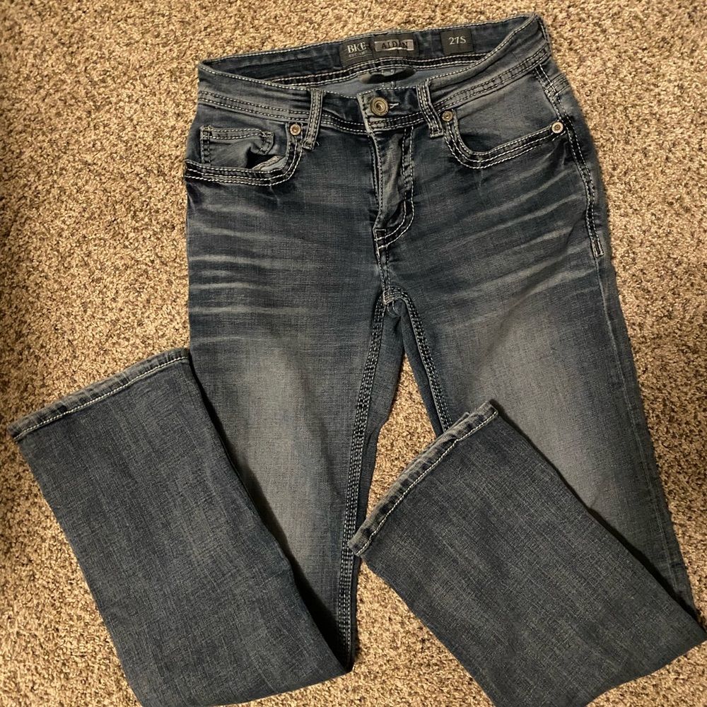 BKE Aiden Boot Cut Jeans in Dark Blue Wash 27R